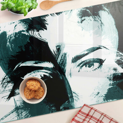 Planche à découper en verre Portrait de style abstrait
