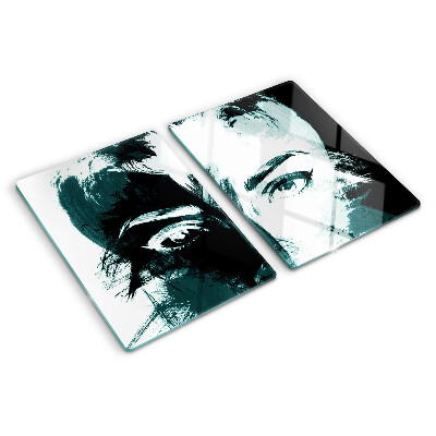 Planche à découper en verre Portrait de style abstrait