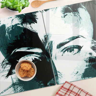 Planche à découper en verre Portrait de style abstrait