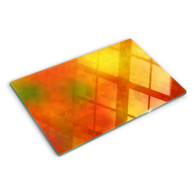 Planche à découper verre Géométrie dans les tons orange