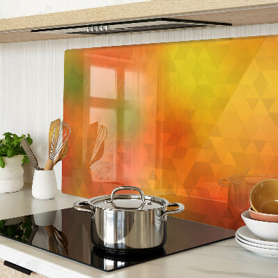 Planche à découper verre Géométrie dans les tons orange