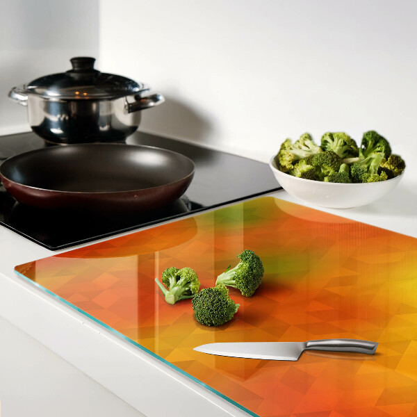 Planche à découper verre Géométrie dans les tons orange