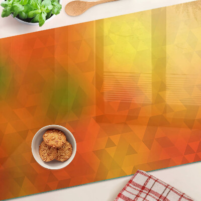 Planche à découper verre Géométrie dans les tons orange