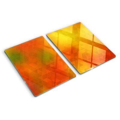 Planche à découper verre Géométrie dans les tons orange