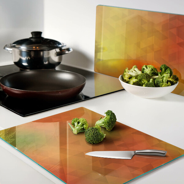 Planche à découper verre Géométrie dans les tons orange
