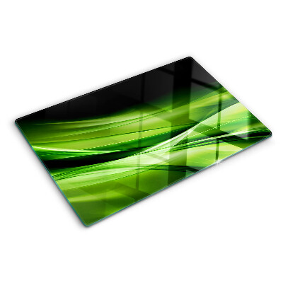 Planche à découper en verre Vagues abstraites vertes