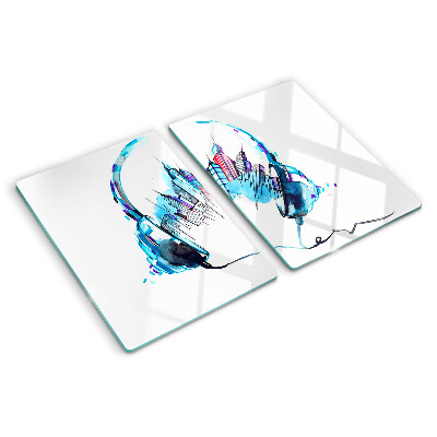 Planche à découper verre Casque avec un paysage urbain