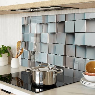 Planche à découper en verre Carreaux géométriques dans les tons de bleu