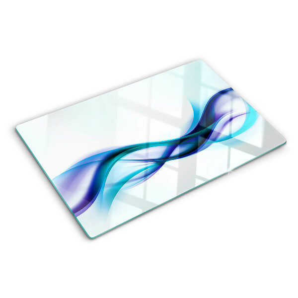 Planche à découper verre Des vagues aux tons bleus et turquoise