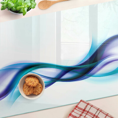 Planche à découper verre Des vagues aux tons bleus et turquoise