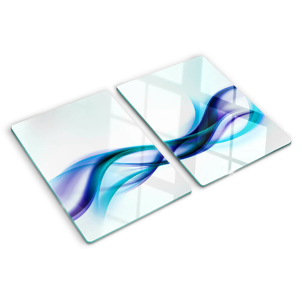 Planche à découper verre Des vagues aux tons bleus et turquoise