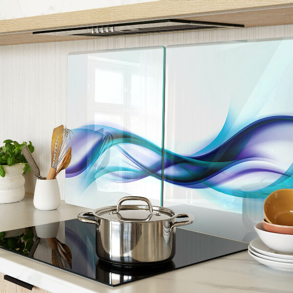 Planche à découper verre Des vagues aux tons bleus et turquoise
