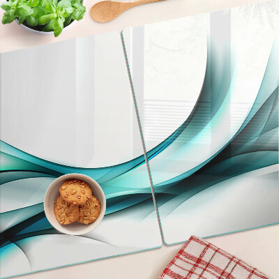 Planche à découper en verre Des vagues aux nuances de bleu