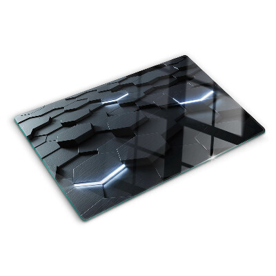 Planche à découper en verre Motif hexagonal avec effet 3D