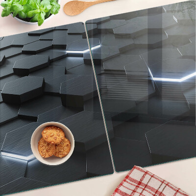 Planche à découper en verre Motif hexagonal avec effet 3D