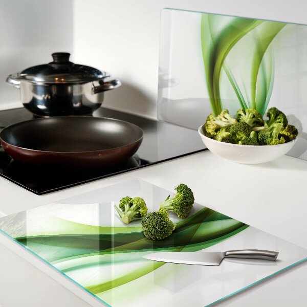 Planche à découper verre Des vagues aux nuances de vert