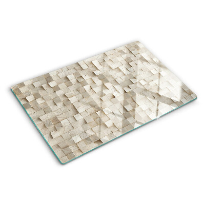 Planche à découper en verre Motif mosaïque dans des tons neutres