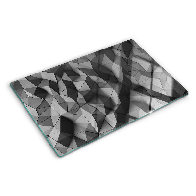 Planche à découper en verre Motif géométrique abstrait dans des tons de gris