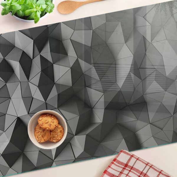 Planche à découper en verre Motif géométrique abstrait dans des tons de gris