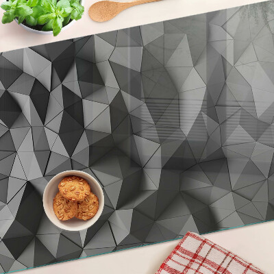Planche à découper en verre Motif géométrique abstrait dans des tons de gris