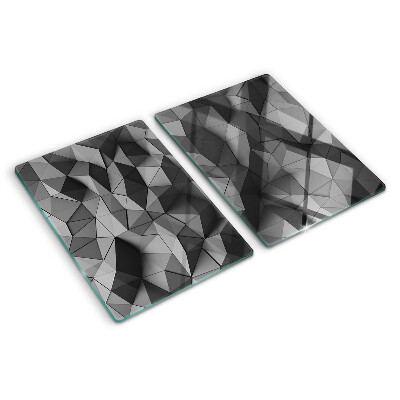 Planche à découper en verre Motif géométrique abstrait dans des tons de gris