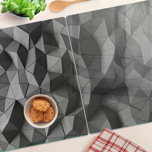 Planche à découper en verre Motif géométrique abstrait dans des tons de gris