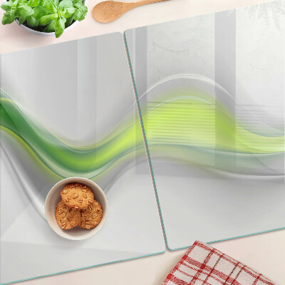 Planche à découper verre Des vagues aux nuances de vert