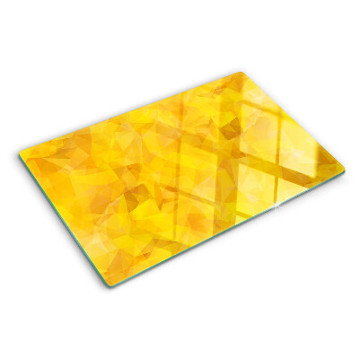 Planche à découper en verre Mosaïque géométrique jaune