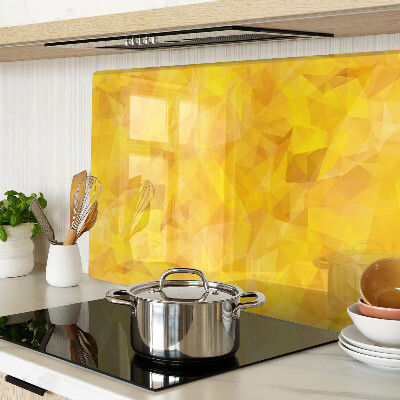 Planche à découper en verre Mosaïque géométrique jaune