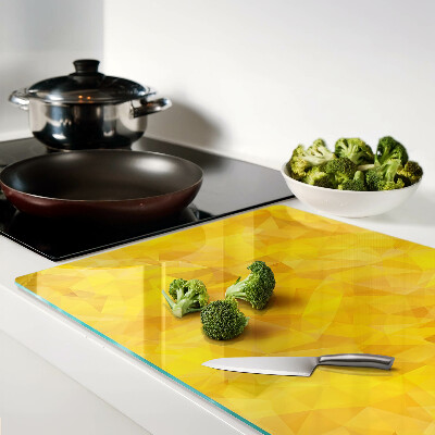 Planche à découper en verre Mosaïque géométrique jaune