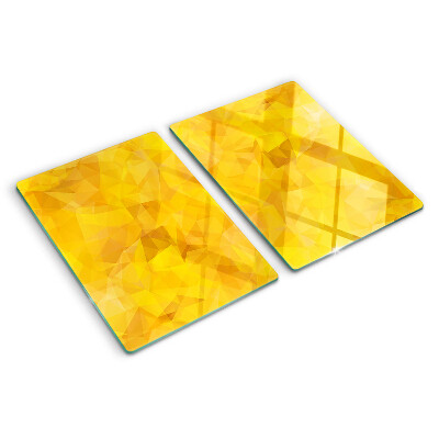 Planche à découper en verre Mosaïque géométrique jaune