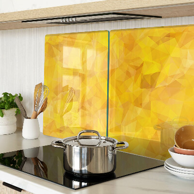 Planche à découper en verre Mosaïque géométrique jaune