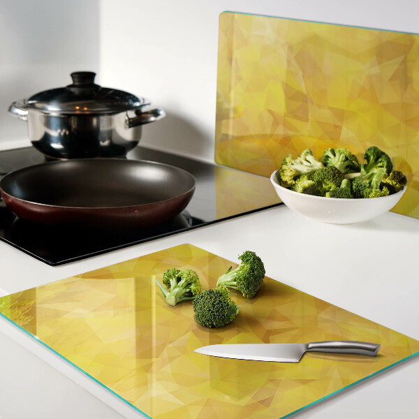 Planche à découper en verre Mosaïque géométrique jaune