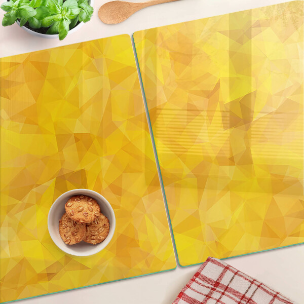 Planche à découper en verre Mosaïque géométrique jaune