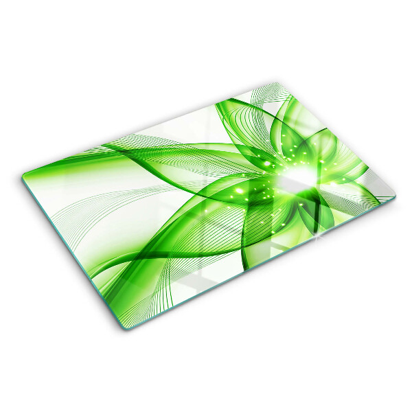 Planche à découper en verre Vagues abstraites vertes