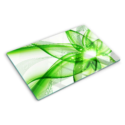 Planche à découper en verre Vagues abstraites vertes