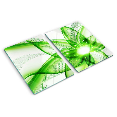 Planche à découper en verre Vagues abstraites vertes