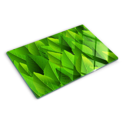 Planche à découper en verre Feuilles dans des tons de vert