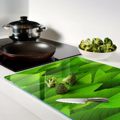 Planche à découper en verre Feuilles dans des tons de vert