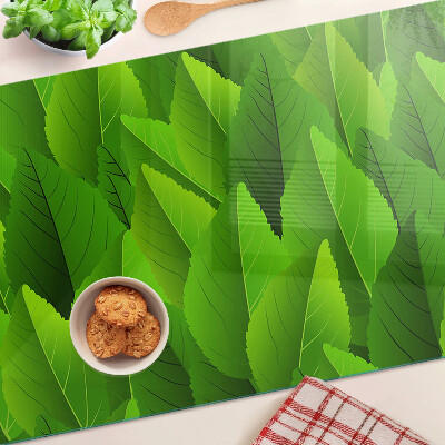 Planche à découper en verre Feuilles dans des tons de vert