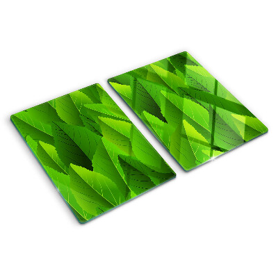 Planche à découper en verre Feuilles dans des tons de vert