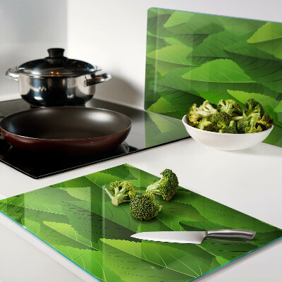 Planche à découper en verre Feuilles dans des tons de vert