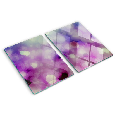 Planche à découper verre Bokeh dans les tons violet et rose