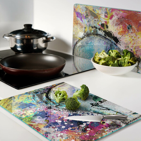 Planche à découper en verre Ampoule sur fond coloré