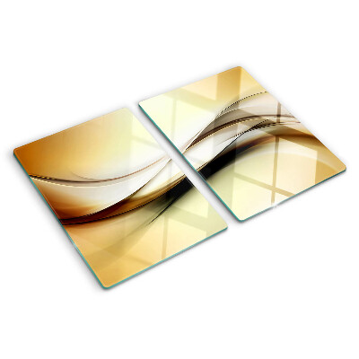 Planche à découper verre Vagues abstraites dans des tons beiges