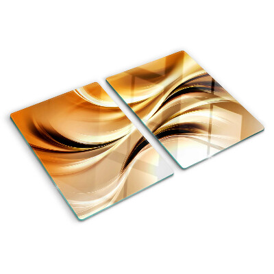 Planche à découper en verre Vagues abstraites dans des tons dorés