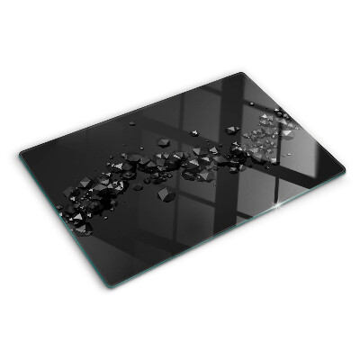 Planche à découper en verre Cristaux noirs sur le fond
