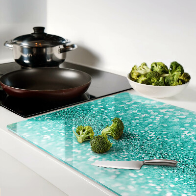 Planche à découper verre Paillettes turquoise étincelantes