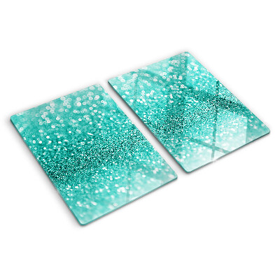 Planche à découper verre Paillettes turquoise étincelantes