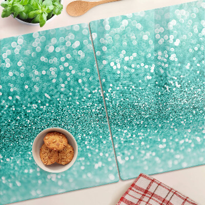 Planche à découper verre Paillettes turquoise étincelantes